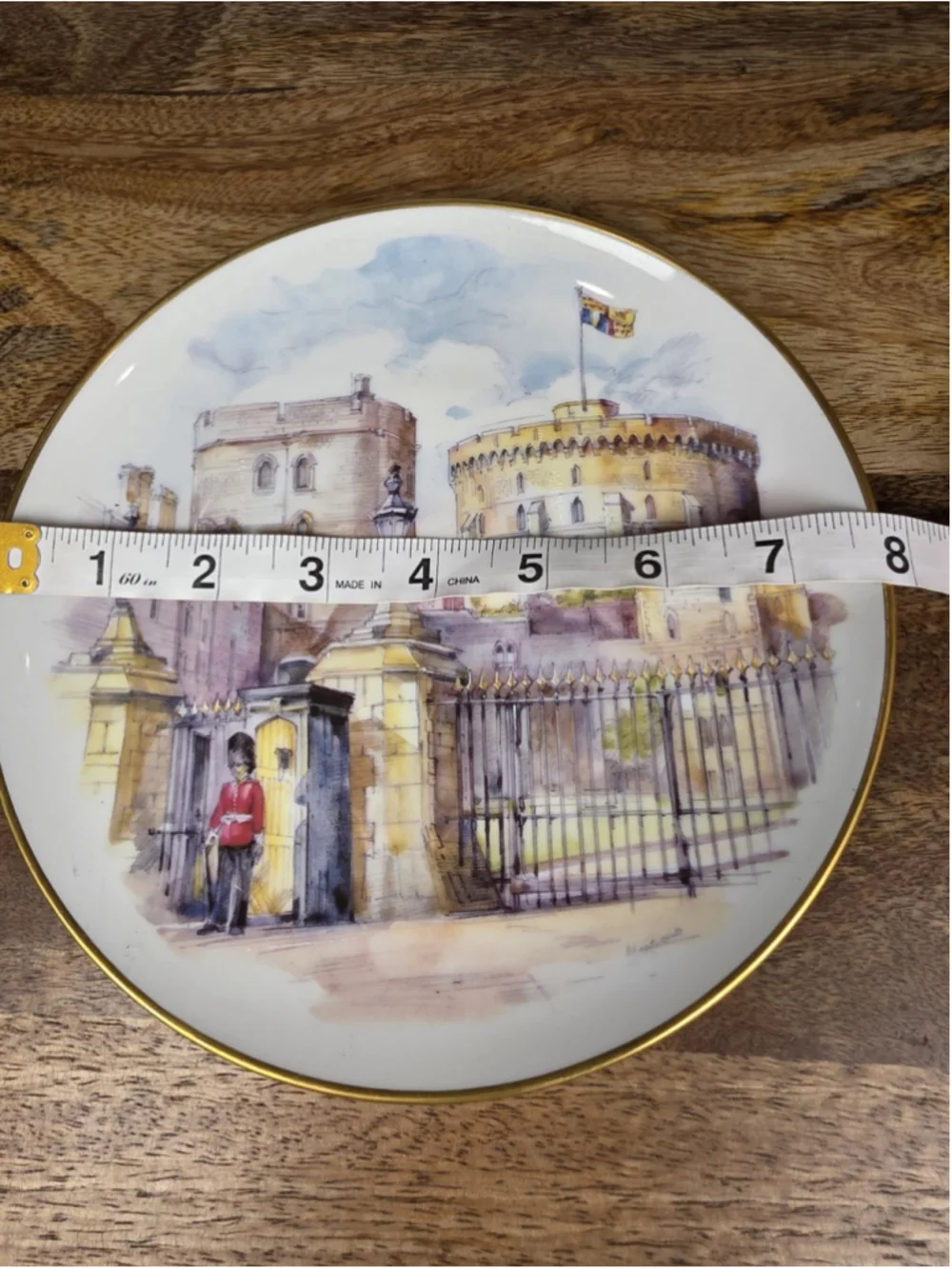 VTG Gloria Bayreuth Old English Castle Plates England Set 4 Germany 24K Gold